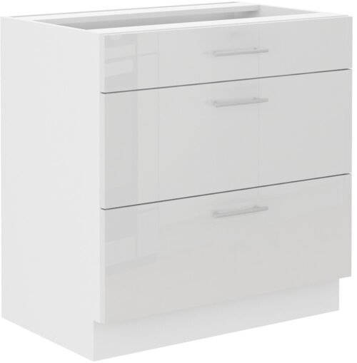 Base cabinet 80 cm, drawers Lara White 80 D 3S BB PREM BOX