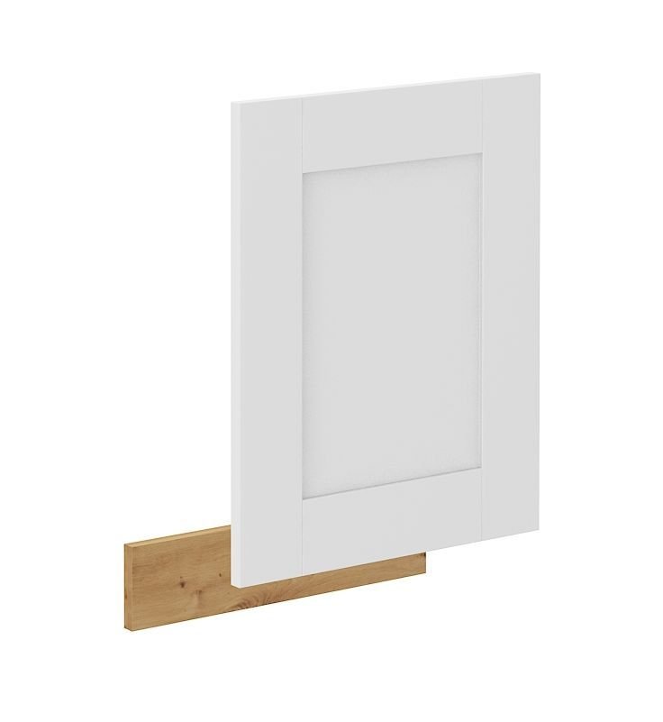 Dishwasher front, 45 cm, open panel, Luna white/artisan ZM, 570x446