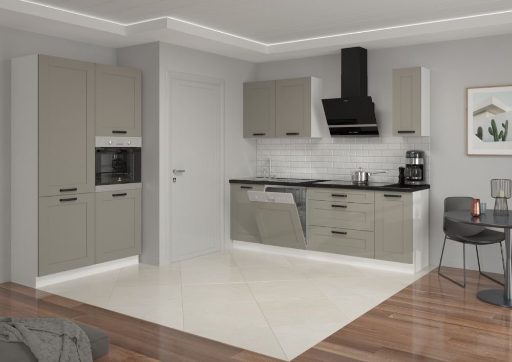 Wall cabinet with hood 60 cm Luna white/clay gray 60 GU-36 1F - Image 2