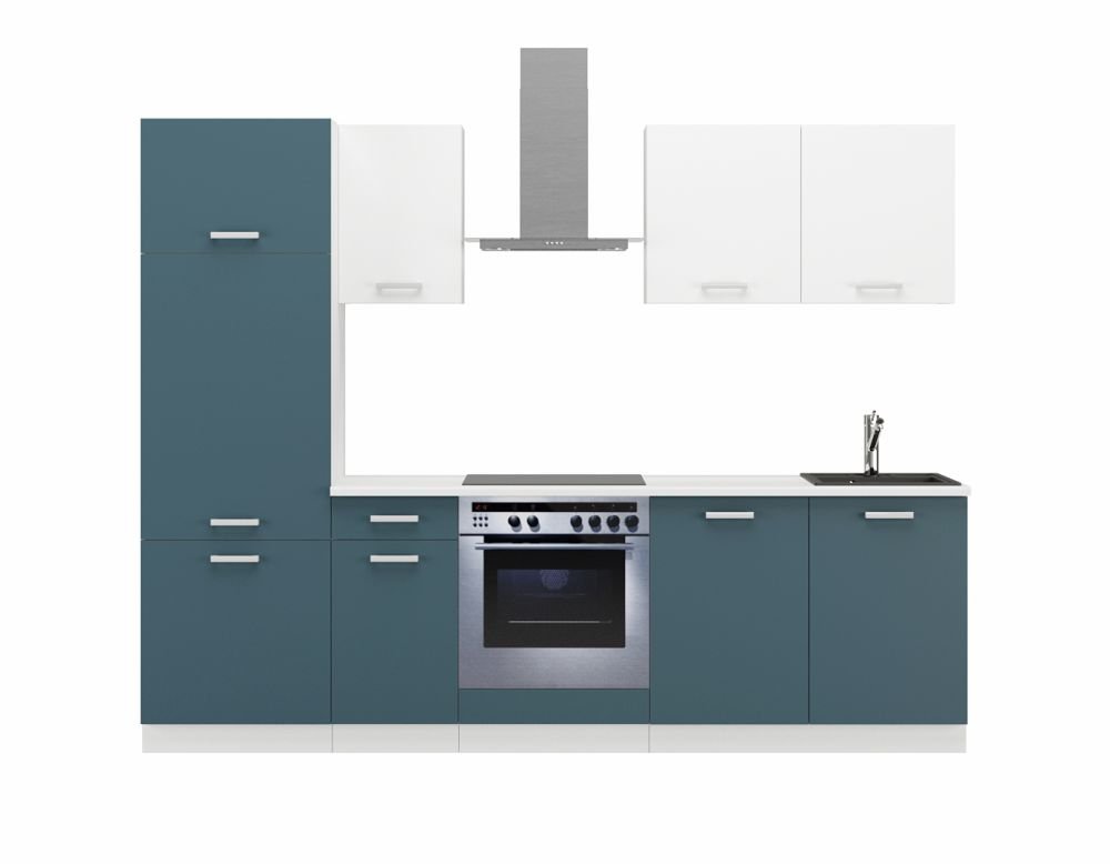 Kitchen set with countertop, kitchen 260 cm Toni skagerrak dark blue - Image 2