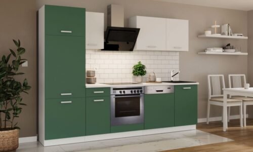 Kitchen set with countertop, kitchen 270 cm Toni green labrador