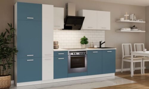 Kitchen set with countertop, kitchen 290 cm Toni skagerrak dark blue