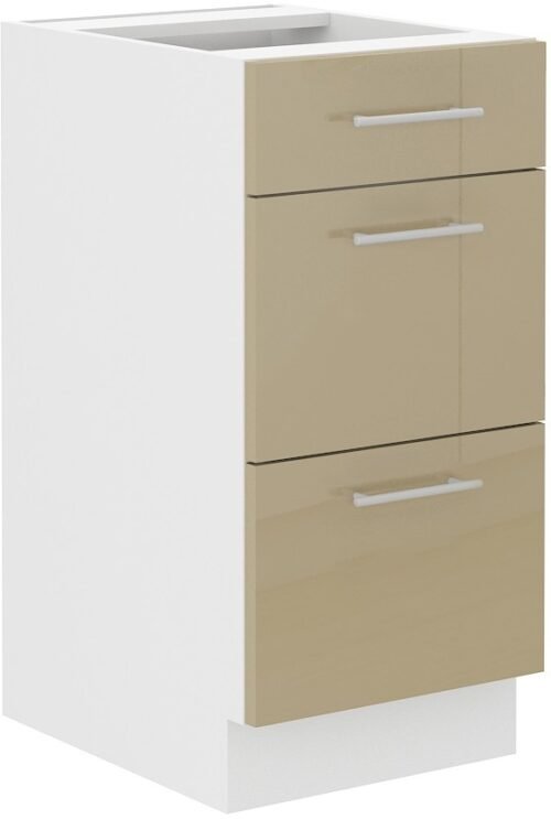 Base cabinet 40 cm drawers Lara Cappucino 40 D 3S BB PREM BOX