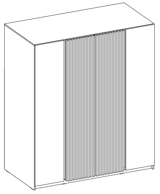 Kaja BL/BL-EV 2F four-door wardrobe, 2 slats - Image 6