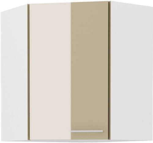 Upper corner cabinet 60/60 cm Lara Cappucino 60×60 GN-72 45 degrees 1F