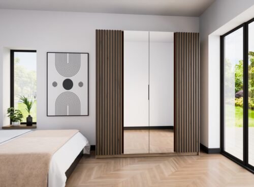 Kaja EV/EV-BL 2 four-door wardrobe with grille and 2 mirrors