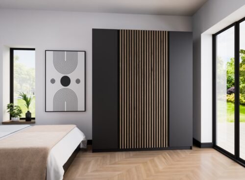 Kaja BL/BL-EV 2F four-door wardrobe, 2 slats