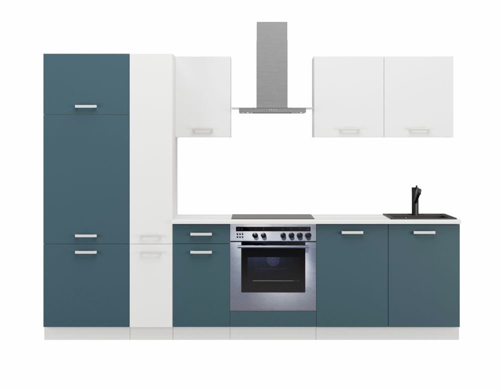 Kitchen set with countertop, kitchen 290 cm Toni skagerrak dark blue - Image 2