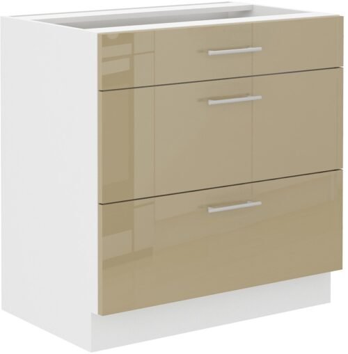 Base cabinet 80 cm drawers Lara Cappucino 80 D 3S BB PREM BOX