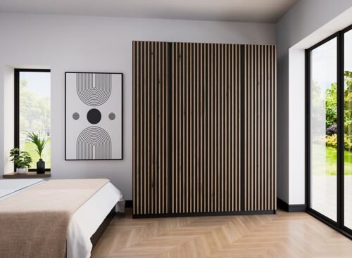 Kaja BL/EV-BL four-door wardrobe, 4 slats