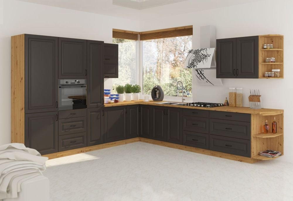 Base cabinet 80 cm with drawers Stillo artisan/graphite color 80 D 3S BB - Image 4