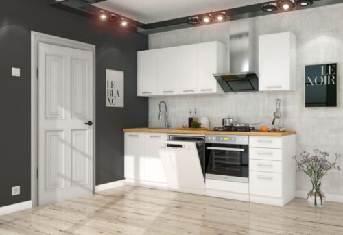 Eco-friendly White Kitchen Cabinet Set 240 cm