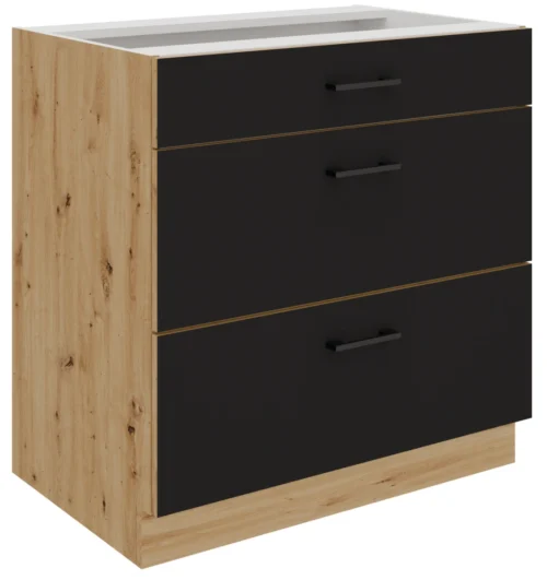 Base cabinet 80 cm with drawers Modena 80 D 3S BB Premium Box
