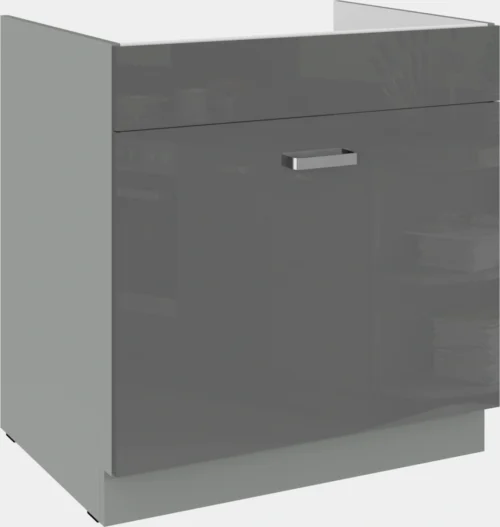 Base cabinet 80 cm, sink drawer, gray, 80 ZL 1S BB, PREMIUM BOX