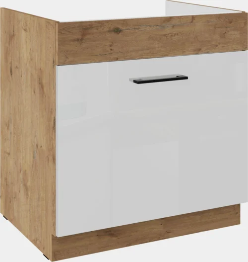 Base cabinet 80 cm sink drawer Vigo white glossy 80 ZL 1S BB PREMIUM BOX