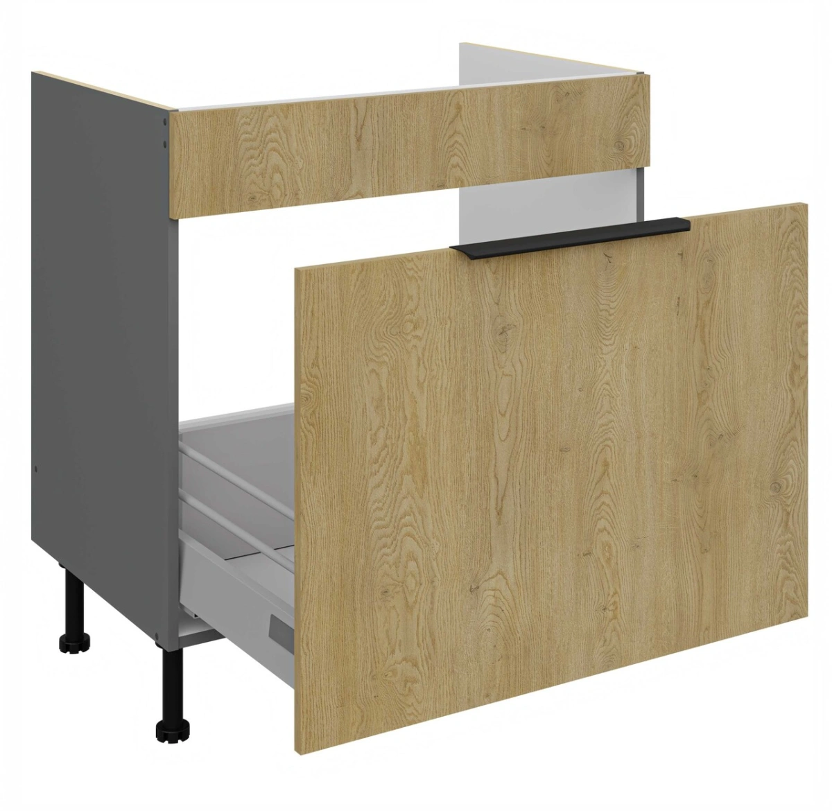 Base cabinet 80 cm, sink, drawer, Cremona anthracite 80 ZL 1S BB - Image 2