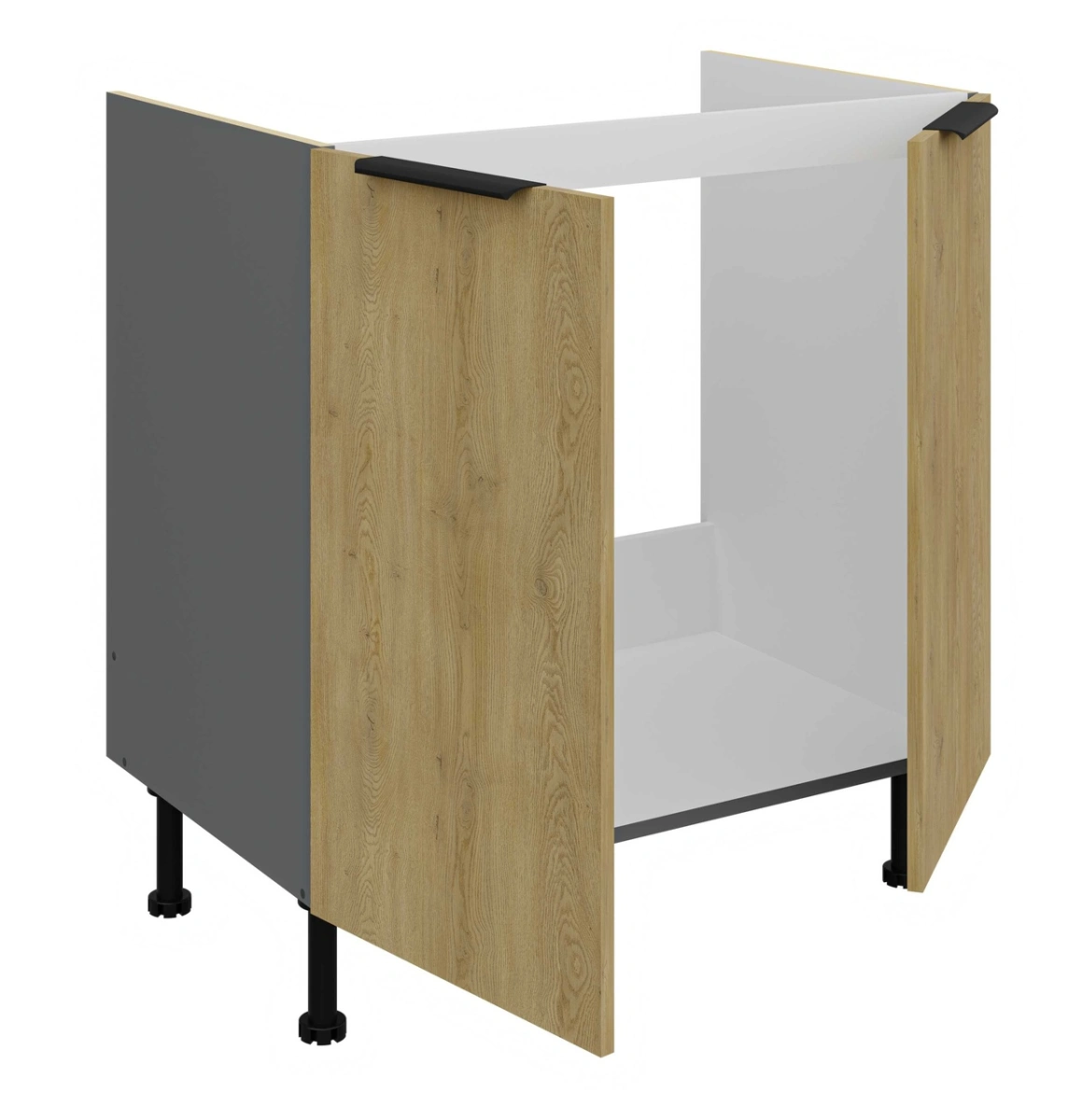 Base cabinet 80 cm Cremona anthracite sink 80 ZL 2F BB - Image 2