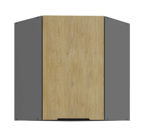 Upper corner cabinet 60/60 cm Cremona anthracite color 60×60 GN-72 45 degrees 1F