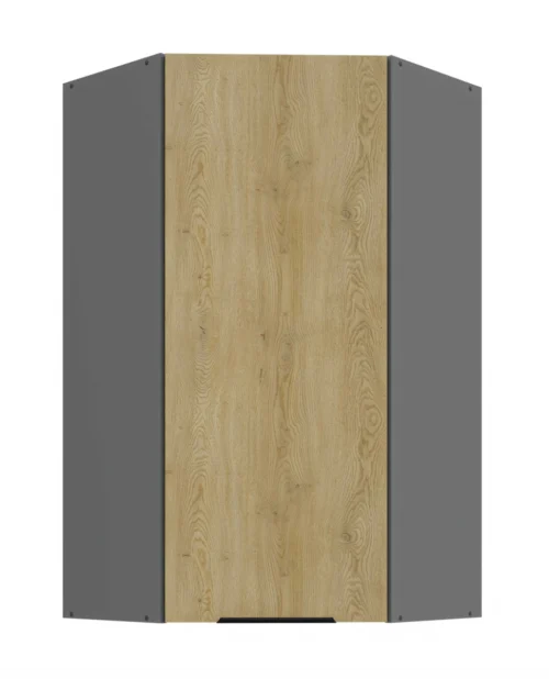 Upper corner cabinet 60/60 cm Cremona anthracite color 60×60 GN-108 45 degrees 1F