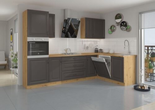 Stillo artisan/graphite corner kitchen set, corner kitchen 285/170 cm