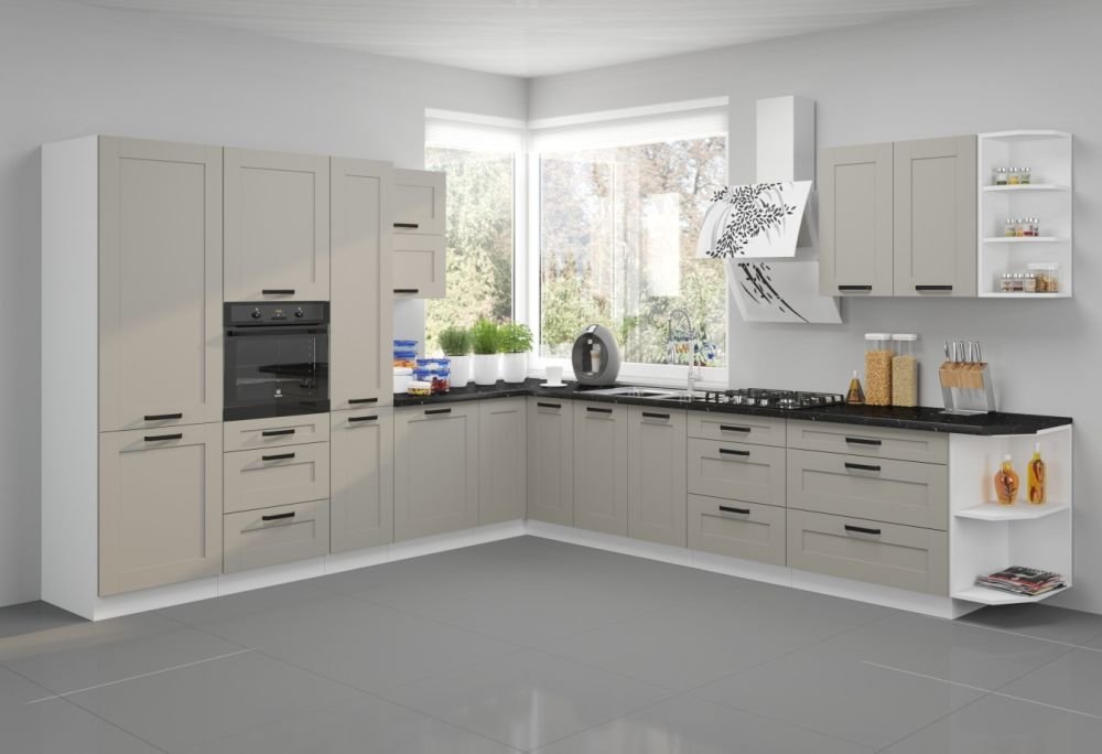 Luna 60 cm tall refrigerator cabinet white/clay grey 60 LO-210 2F - Image 7