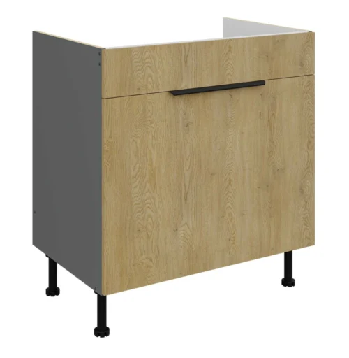 Base cabinet 80 cm, sink, drawer, Cremona anthracite 80 ZL 1S BB
