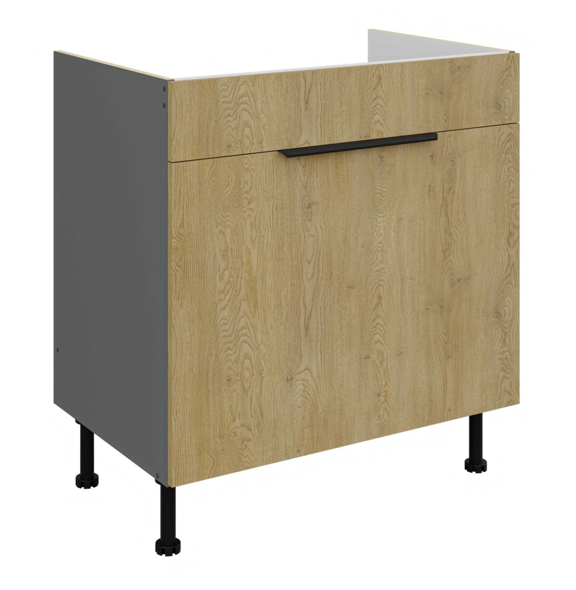 Base cabinet 80 cm, sink, drawer, Cremona anthracite 80 ZL 1S BB