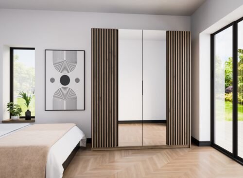 Kaja EV/BL-EV 2 four-door wardrobe with grille and 2 mirrors