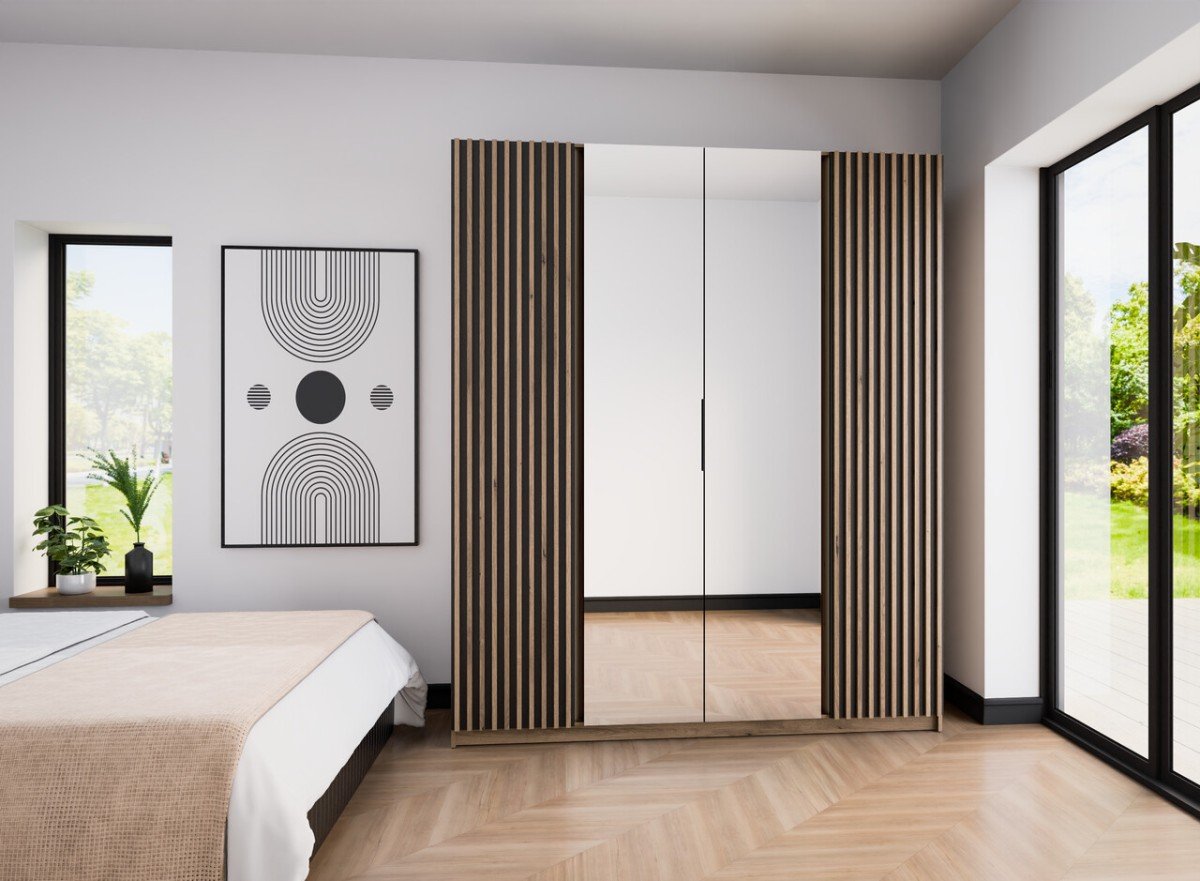 Kaja EV/BL-EV 2 four-door wardrobe with grille and 2 mirrors