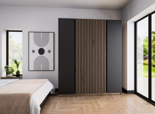 Kaja EV/BL-EV 2F four-door wardrobe, 2 slats