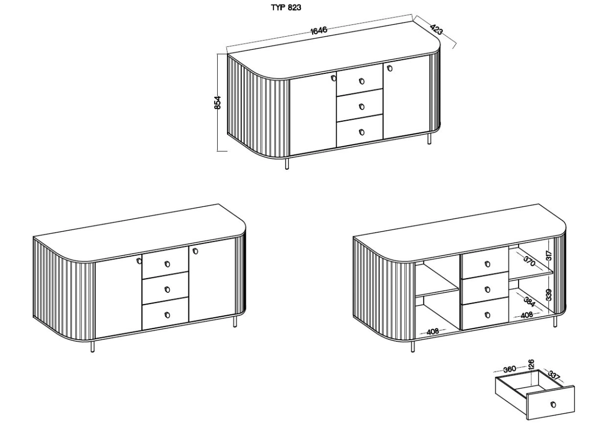 Chest of drawers 2F 3S with drawers 823 Oval beige - Image 5