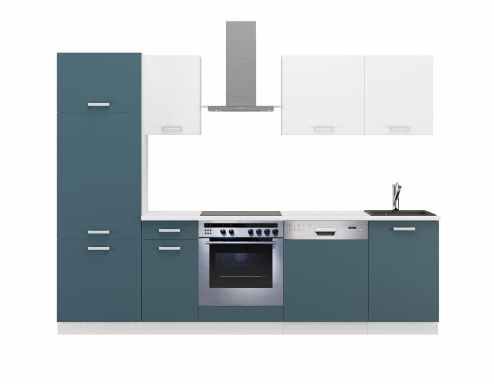 Kitchen set with countertop, kitchen 270 cm Toni skagerrak dark blue - Image 2