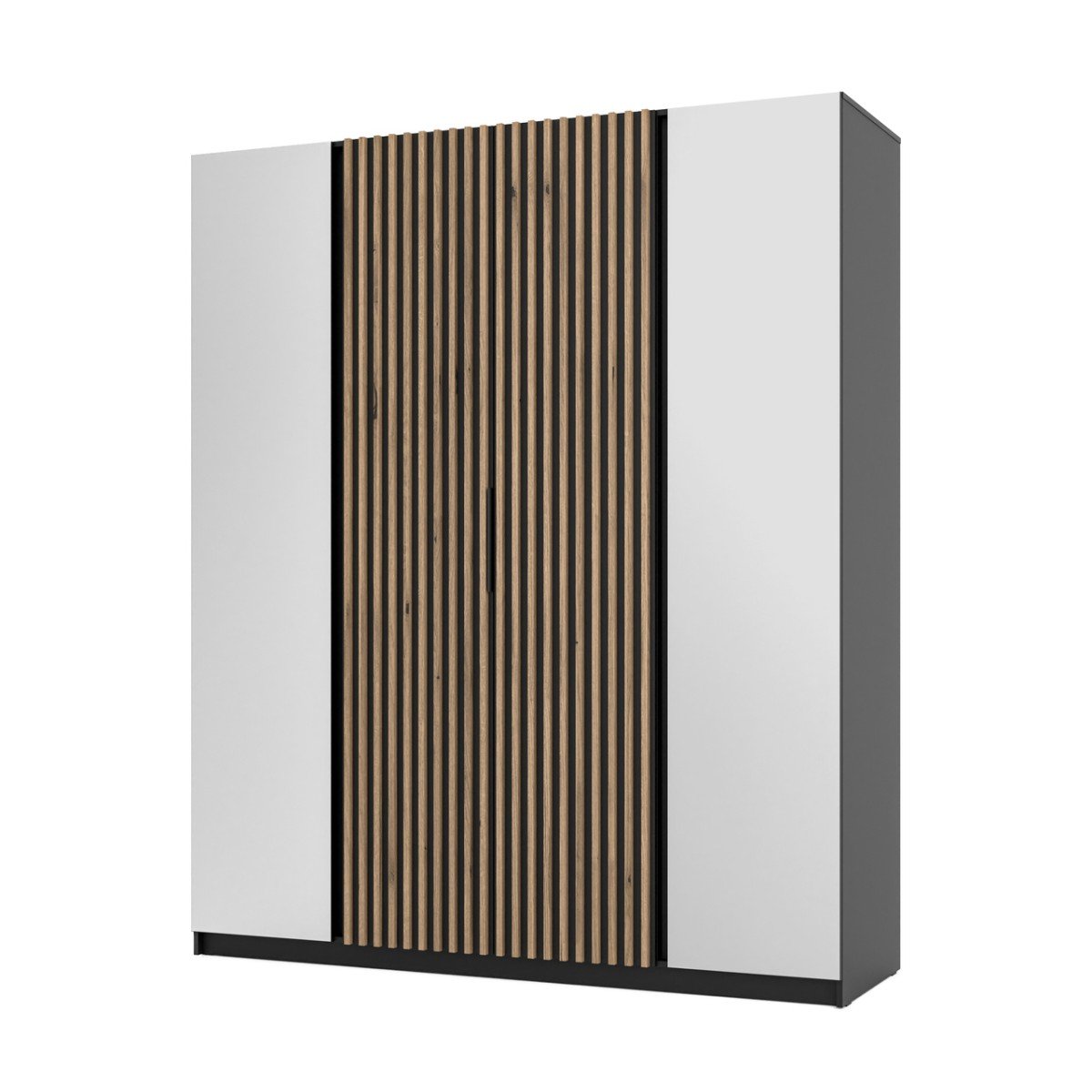 Kaja BL/BL-EV four-door wardrobe, 2 mirrors, 2 rails - Image 3