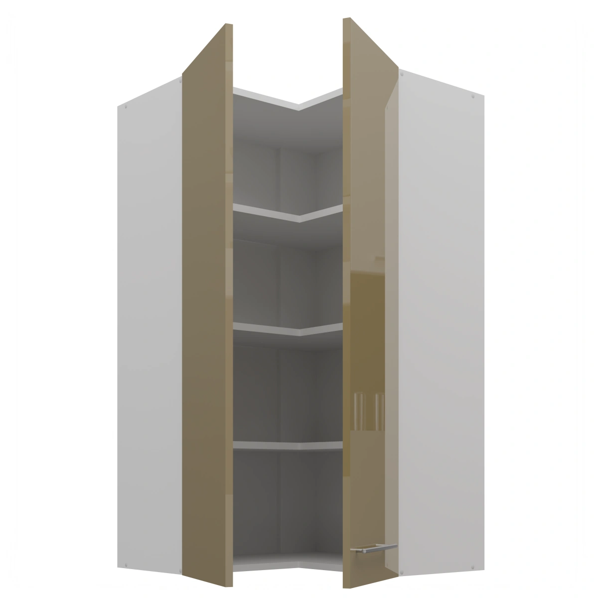 Upper corner cabinet 60/60 cm Lara Cappucino GN-108 2F 90 degrees - Image 2