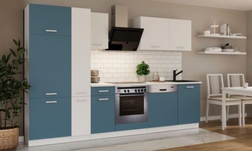 Kitchen set with worktop, kitchen 300 cm Toni skagerrak dark blue