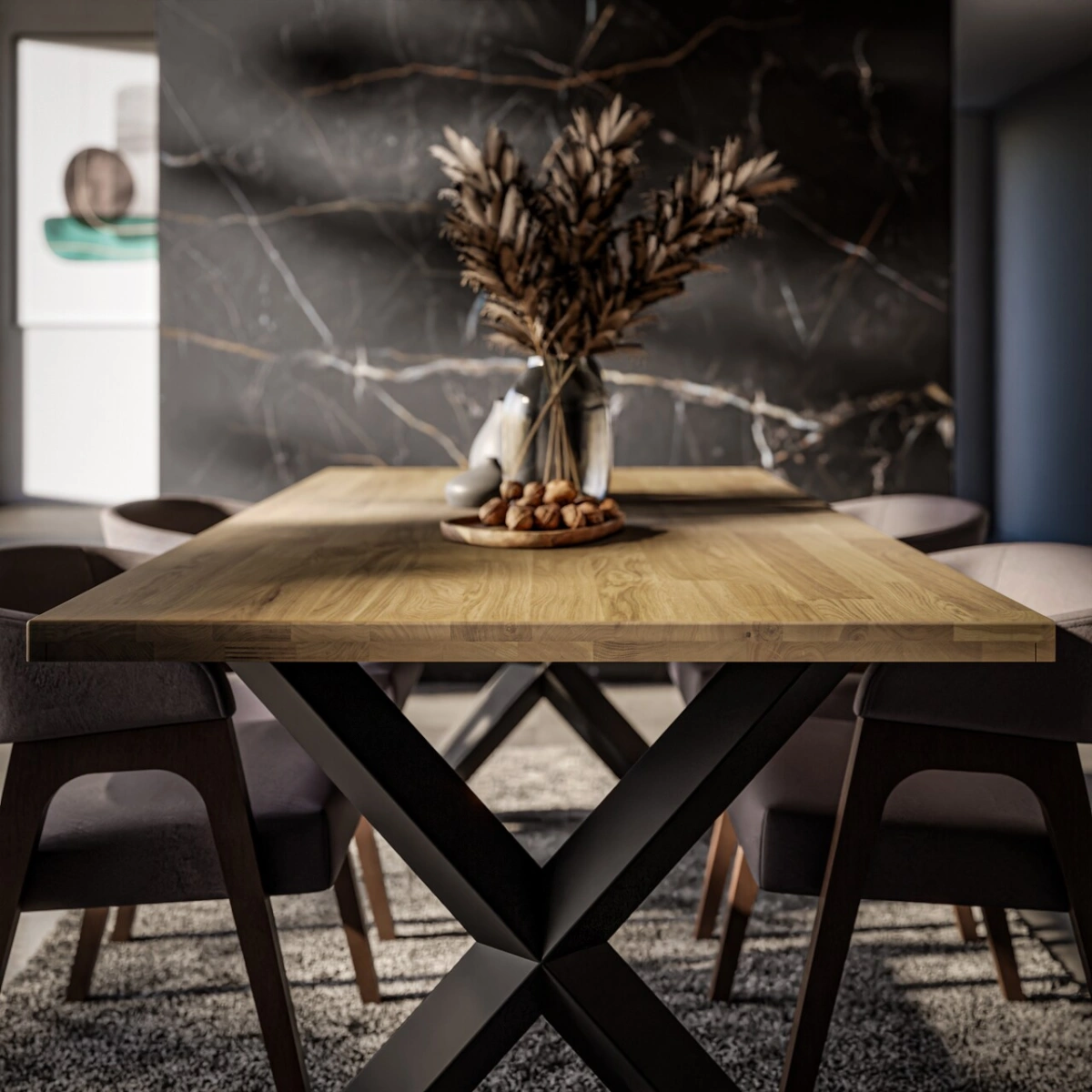 Malmo Linear Oiled Oak Wooden Loft Table - Image 7