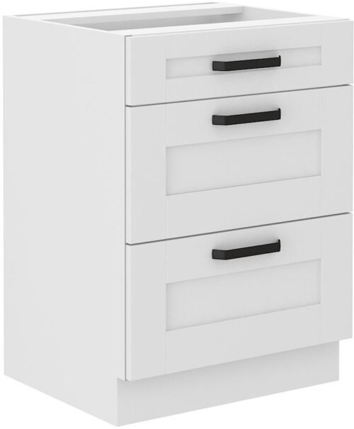 Base cabinet 60 cm with drawers Luna white 60 D 3S BB