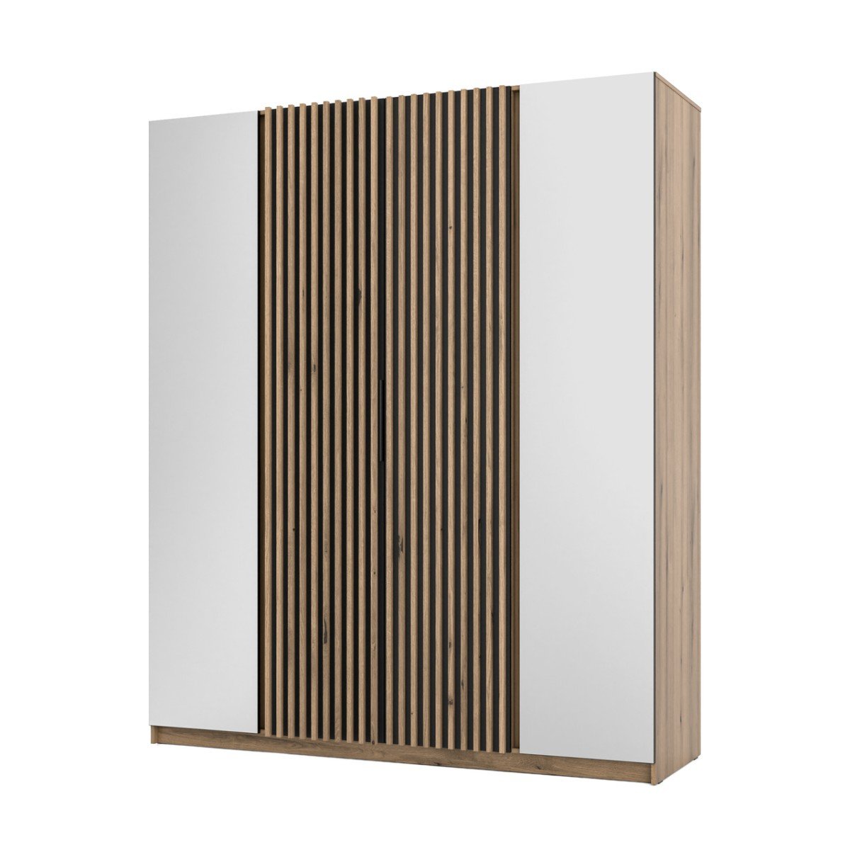 Kaja EV/BL-EV four-door wardrobe, 2 mirrors, 2 rails - Image 3