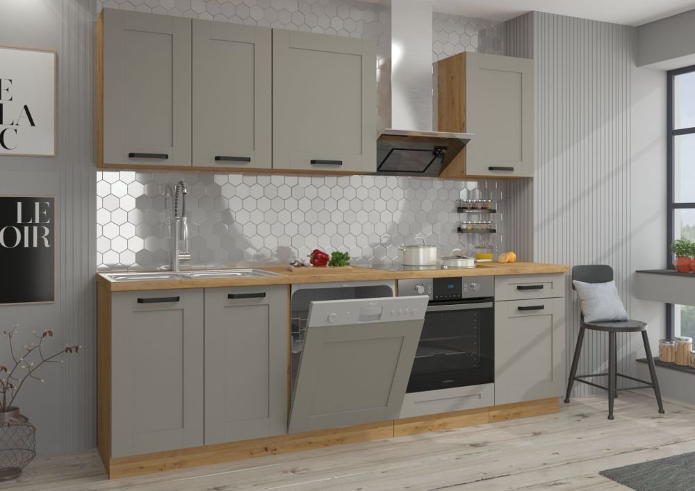 Wall cabinet with hood 60 cm Luna artisan/clay grey 60 GU-36 1F - Image 4