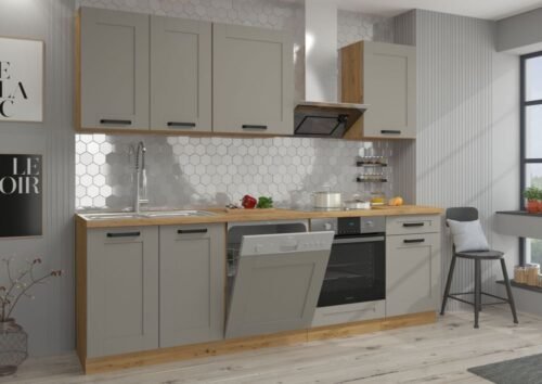Luna artisan/clay grey kitchen set, kitchen 250 cm
