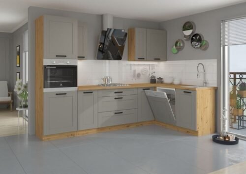 Luna artisan/clay gray corner kitchen set, corner kitchen 285/170 cm