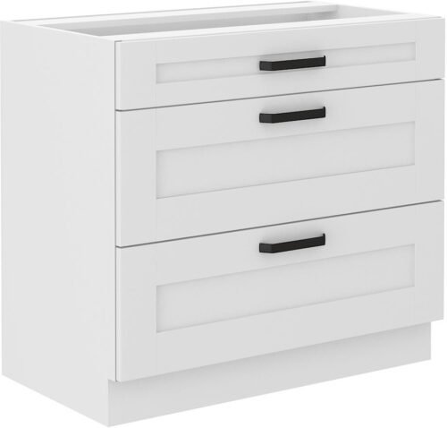 Base cabinet 80 cm with drawers Luna white 80 D 3S BB