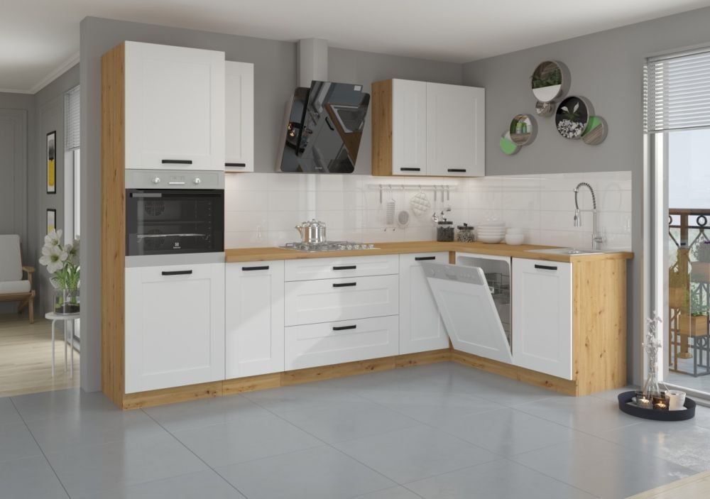 Dishwasher front, 45 cm, open panel, Luna white/artisan ZM, 570x446 - Image 5