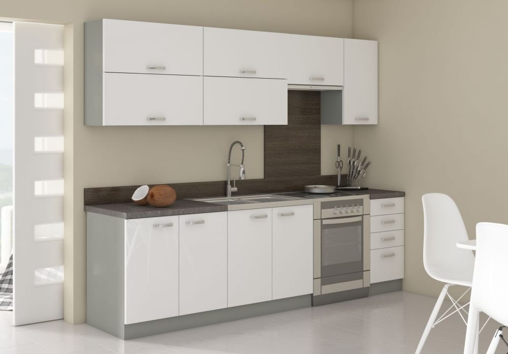 Bianka kitchen 260 cm white gloss