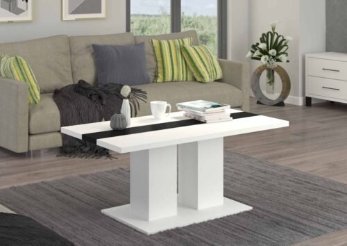 Boston coffee table, white/matt black