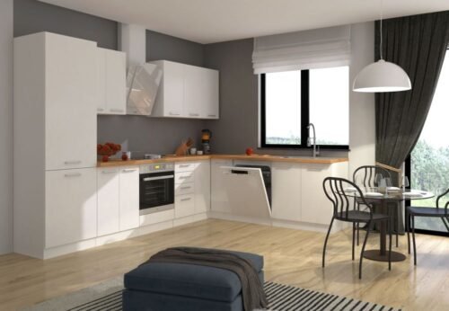 Corner kitchen Eko white cabinet set 310/230 cm