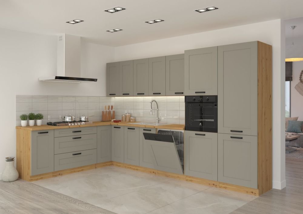 Wall cabinet with hood 60 cm Luna artisan/clay grey 60 GU-36 1F - Image 6
