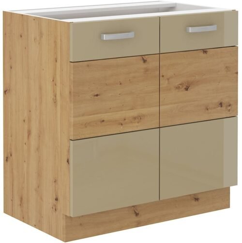 Base cabinet 80 cm Artisan cappuccino glossy 80 D 2F BB