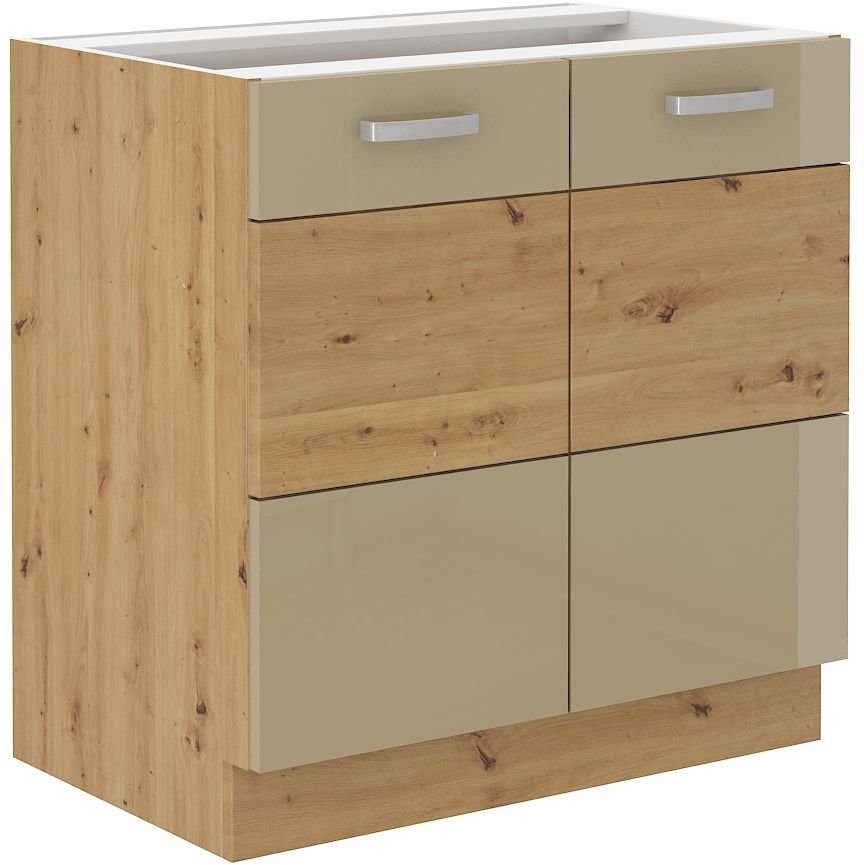 Base cabinet 80 cm Artisan cappuccino glossy 80 D 2F BB