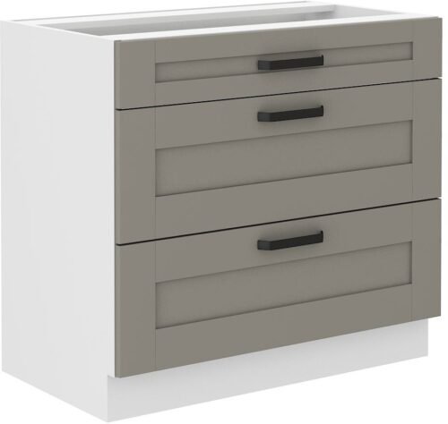 Luna white/clay grey 80 D 3S BB base cabinet 80 cm drawers